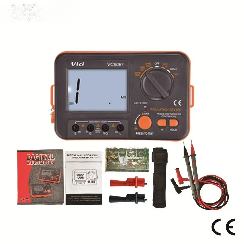 VC60B + العزل الرقمي Res ist ance Tester LCD 1000V Insula tion 0-2000M أوم عالية V oltage إنذار إدخال ماس كهربائى