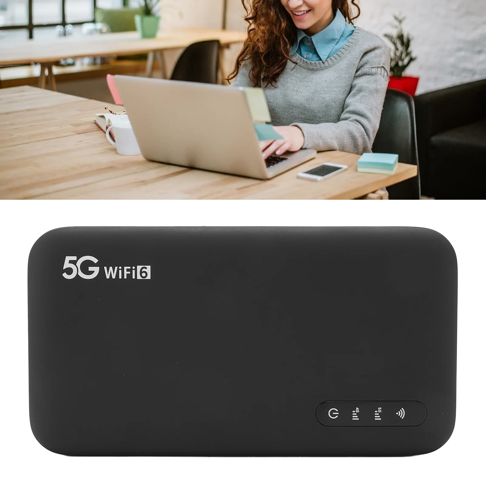 5G Mobile Hotspot 1T4R 5G Antenna 6100mAh Battery 2.4GHz 5.8GHz Band Portable WiFi Hotspot for Home for Phones Laptops Tablets