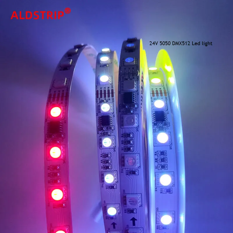 

10M 24V 5050 DMX512 Led light for home lighting rbgic changeable Symphony color light dmx led rgb flexible strip for decoration