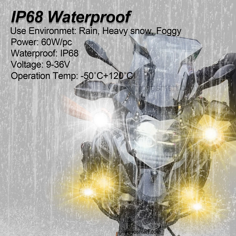 WOYO Plug-and-play Motorcycle Modification For BMW R1200GS R1200RT R1250GS F800GS F800R F900XR,Spotlight Assemble with lamp Kit