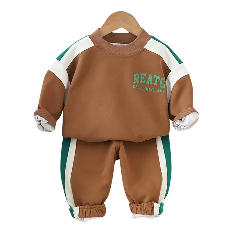 Boys Clothes Sets Spring Autumn 2024 Children Cotton T-shirts Coats Pants 2pcs Sports Suit For Baby Tracksuits Kids Outfits 4 5Y