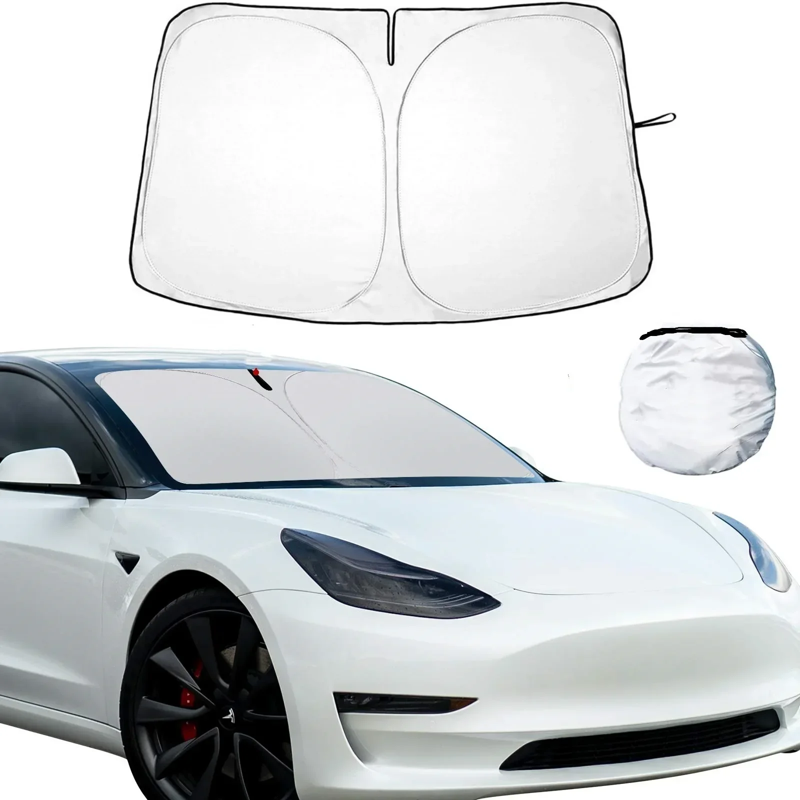 Car Front Window Windshield Sunshade Sunscreen Sunshade Curtain Heat Insulation Foldable Sunshade Universal Car Interior