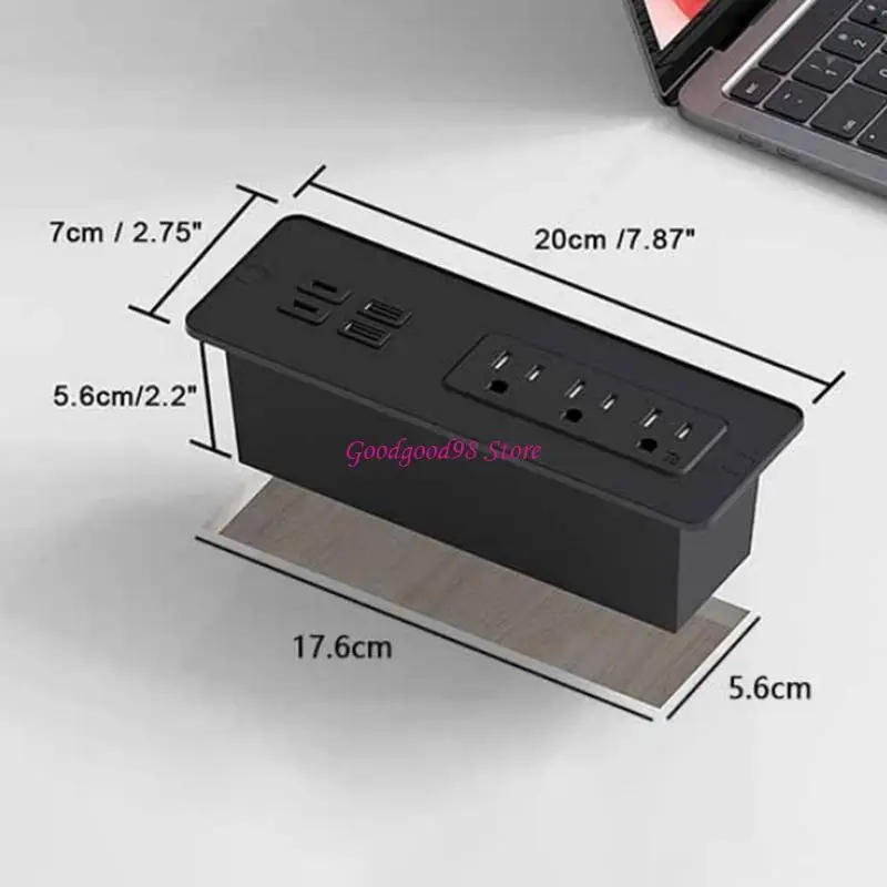 

Desktop Embedded Power Socket with 2 USB 2 Type C Suitable for Bed Cabinet Multifunctional Sofa Furniture W8EC