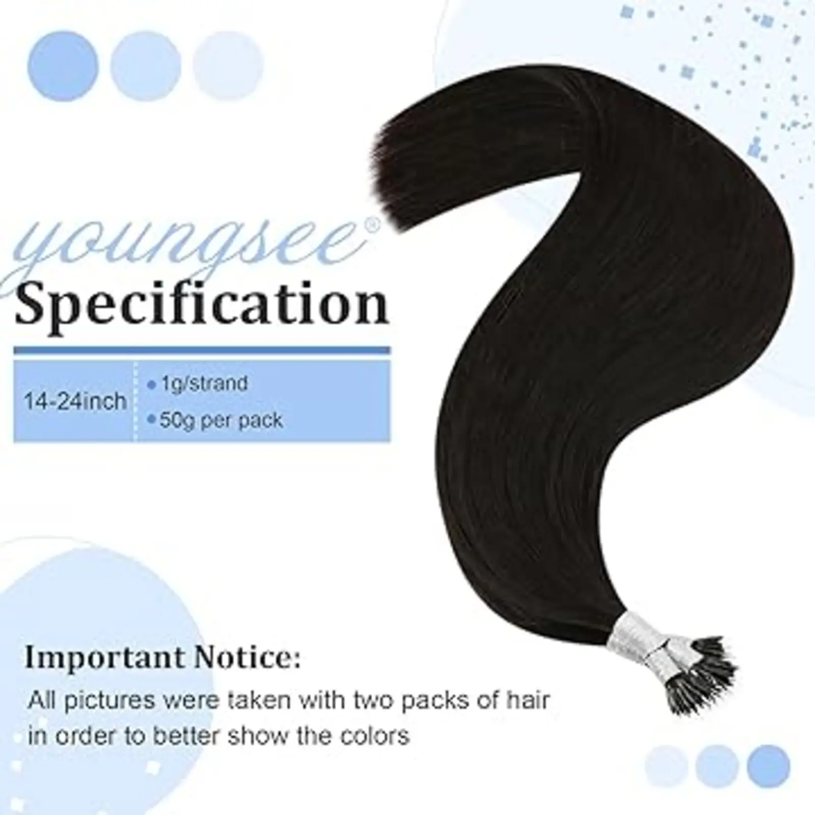 YoungSee Nano Hair Extensions Nano Ring Silky Straight Invisible Natural Hair Extension Remy Hair For Woman 14-24Inch 50-100G