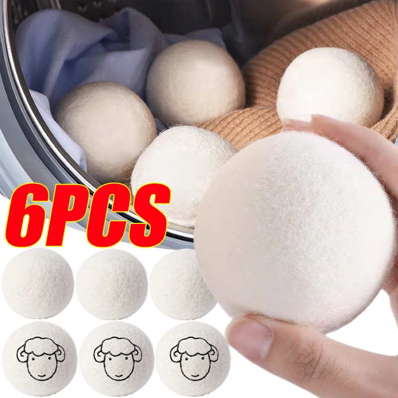 1/3/6 Pcs Reusable Wool Dryer Balls Household Washing Drying Clothes Balls Washer Dryer Special Ball Washing Machine Accessories