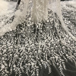 Tela de encaje personalizada para vestidos de noche de boda, bordado de cuentas, textura muy buena, tres tamaños