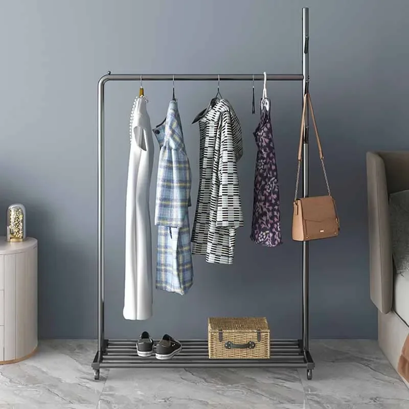 Perchero de Boutique dorado, armario de Metal, perchero nórdico para ropa de dormitorio, soporte para entrada de pasillo