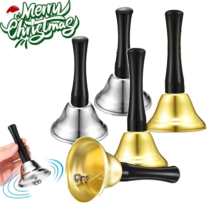 New Christmas Hand Bell Santa Claus Jingle Bells School Restaurant Call Bell Service Supplies 2023 New Year Christmas Decoration