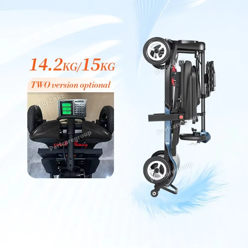 Quick Release Dual Lithium Batteries Long Range Mobility Scooter 14kg 15kg Ultra Light Mg Frame Extend Riding Distance 45km Max