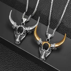 Vintage Domineering Bull Head Pendant Charming Men's Necklace Fashion Christmas Valentine's Day Gift Talisman Jewelry Accessorie