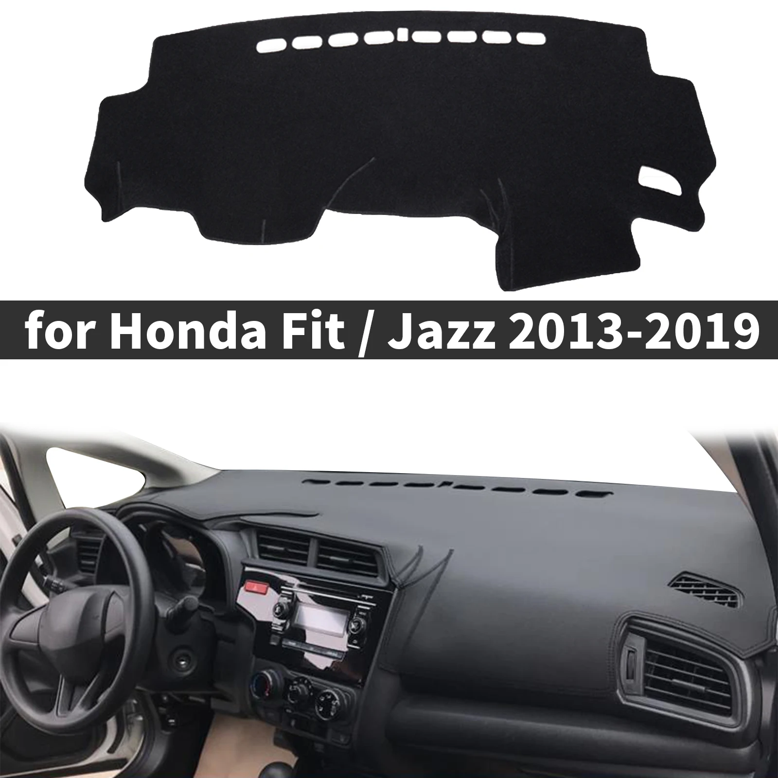 

fit for Honda Fit Jazz 2013 2014 2015-2019 GK5 Car Accessories Dashmat Dashboard Cover Pad Protective Carpet DashMat Sunshade