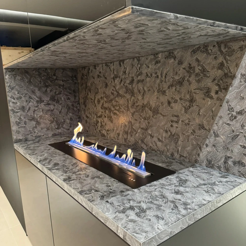 

tuya wifi smart burner kamin electric rectangle bioethanol fire China ethanol ventless fireplace insert
