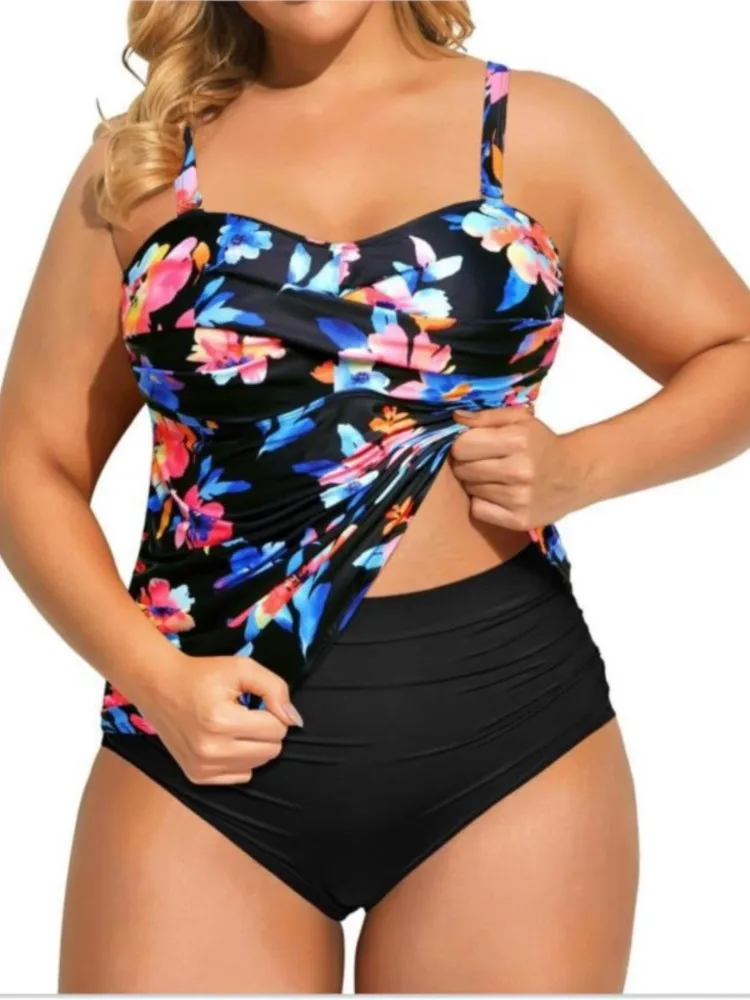 L-4XL Plus Size High Waist Bikini Women's Push Up Large Size 3XL 4XL Swimsuit Summer Mujer Tummy Control Swimwear Bikini Sets