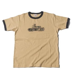 Non Stock Rider Ringer T-Shirt Motorcycle Graphic Mens Short Sleeve Tee Slim Fit