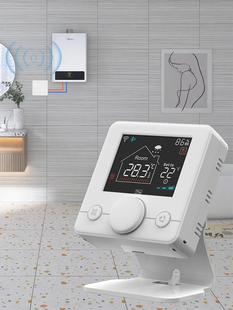 Tuya slimme draadloze thermostaat en ontvanger voor ketel WiFi programmeerbare kamerverwarming temperatuur afstandsbediening Voice Google - afbeelding 2