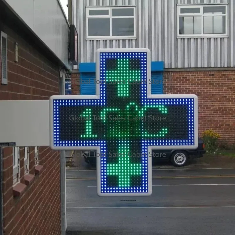 CE Certified Double-sided Full-color 960*960 Pharmacy Cross LED Outdoor Advertising Display