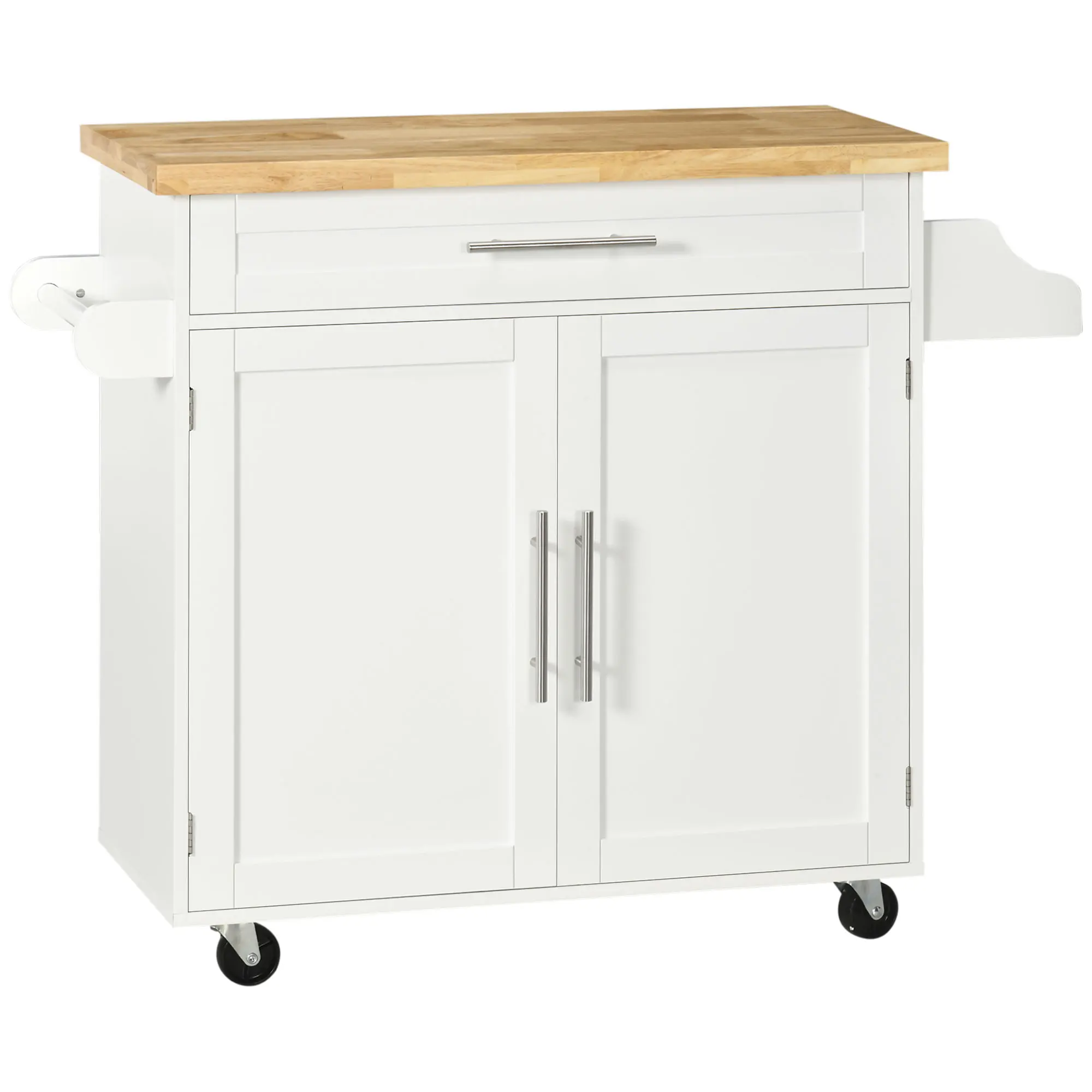 HOMCOM Carrito de Cocina con Armario Estante Ajustable Cajón Barra y Especiero