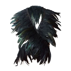 Gothic Feather Cape Shawl Shoulder Wrap Tie-Up Collar Shrug Halloween Costume for Women and Men