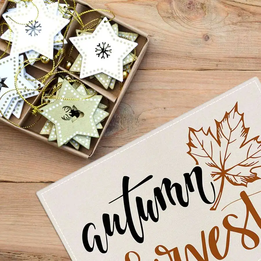 11.81*17.72inches Thanksgiving Placemats Heat-Resistant Fall Table Mats Coasters For Parties Kitchen Dining Table Decor