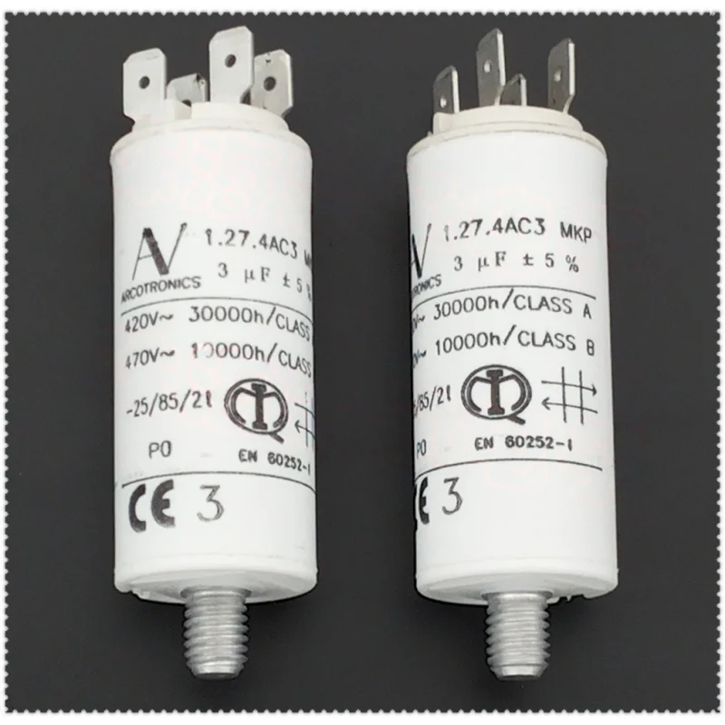 1PCS 1.27.4AC3 MKP 3uF Film Capacitor ABB Frequency Converter Fan Motor Starting Capacitor