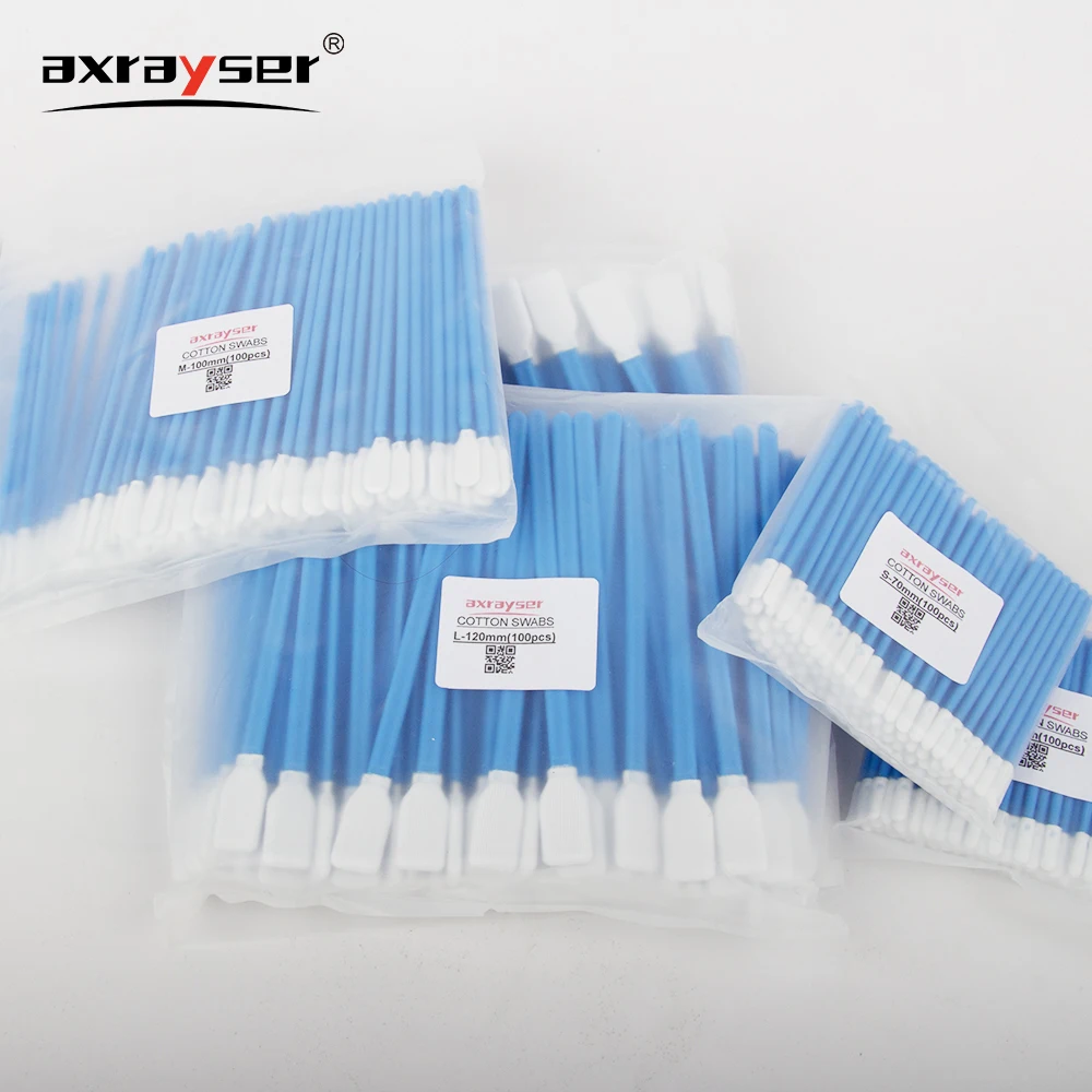 100PCS Industry Clean Cotton Swab Cleaning Tools Nonwoven Anti-static Dust Off for Fiber Laser Head Lens Protective Windows