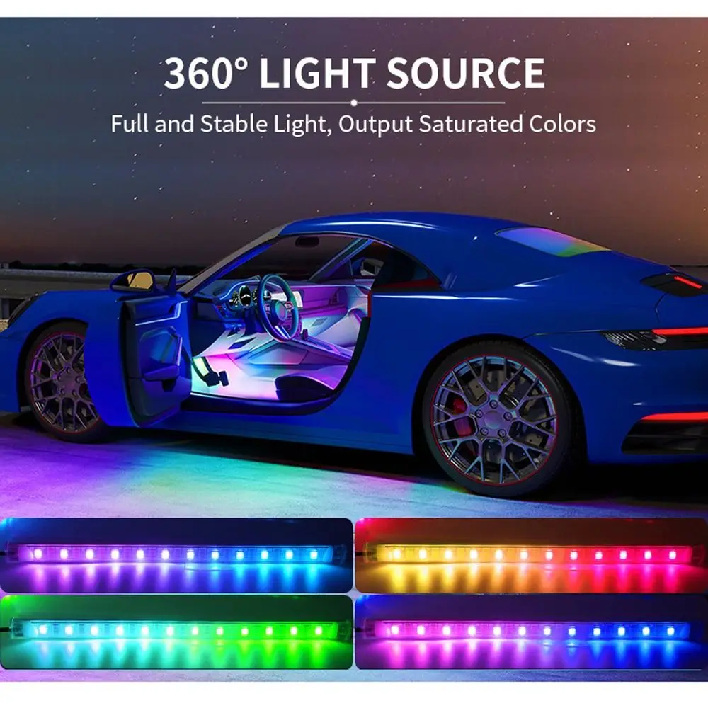 

Neon 48 LED LED Car Foot Light With USB Remote Car Interior Ambient Lamp App Control Automotive Interior Decorative Lights