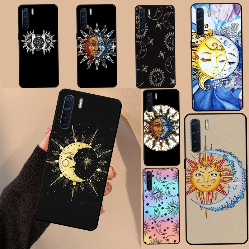 Celestial Mosaic Sun Moon For OPPO A5 A9 A53 A54 A57 S A17 A77 A16 A76 A96 A15 A52 A72 A58 A78 A98 A54 A74 A94 Case