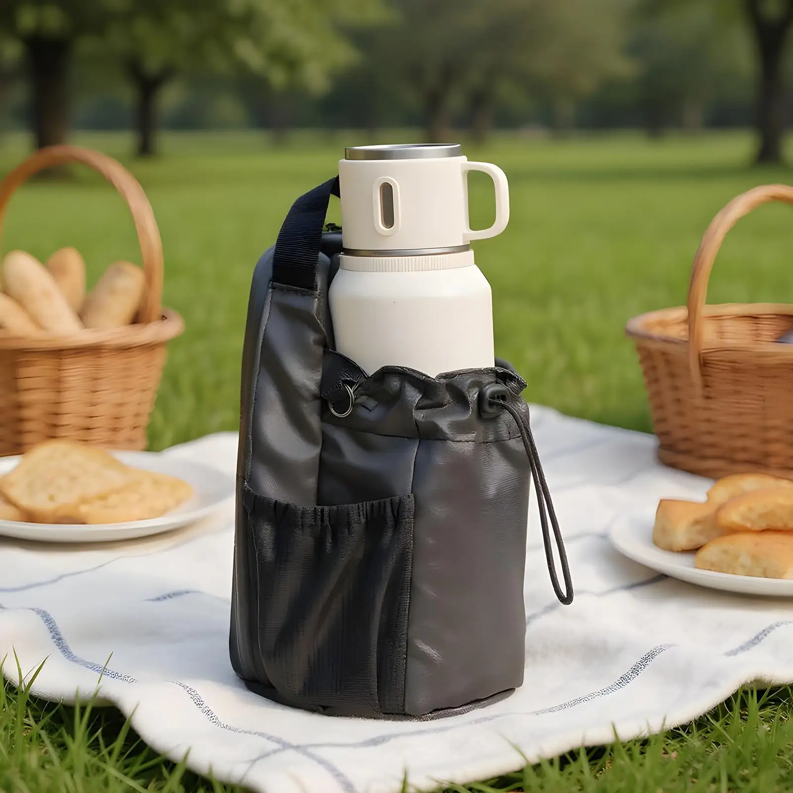 

Магнитная сумка для хранения бутылки с водой, спортивная сумка для женщин и мужчин, фитнес-органайзер на молнии, регулируемая для рыбалки, спорта, пикника, кемпинга