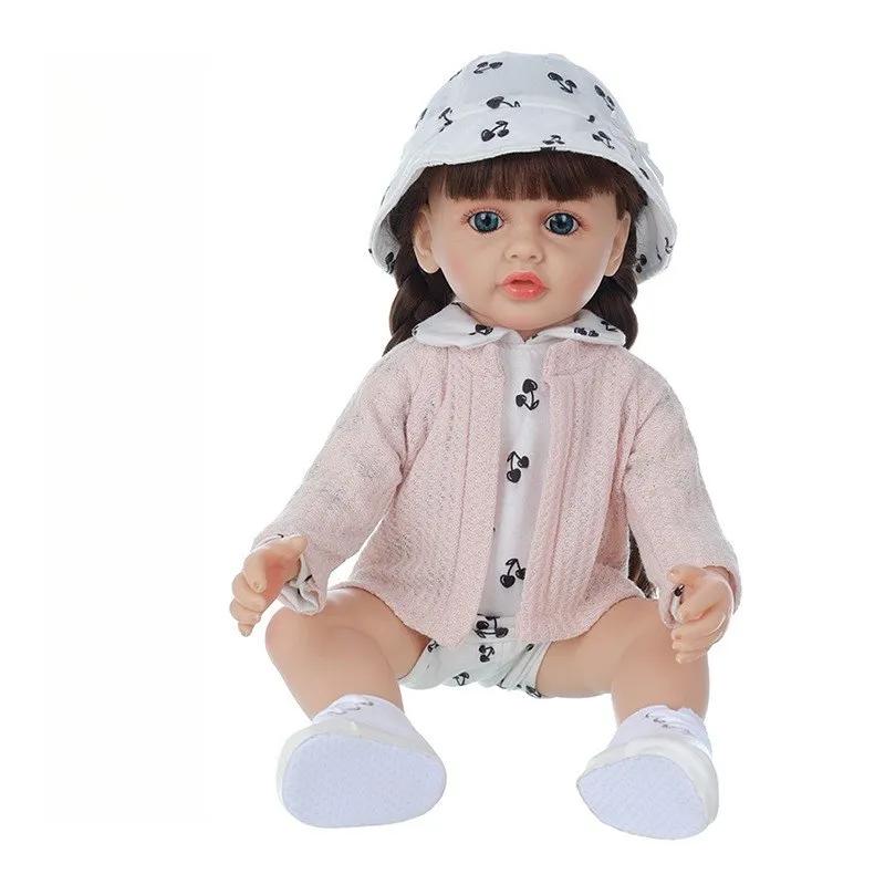 55 cm gesimuleerde baby, 22-inch schattige wedergeboortepop, volledig zacht rubber Kalmeren emoties kinderspeelgoed