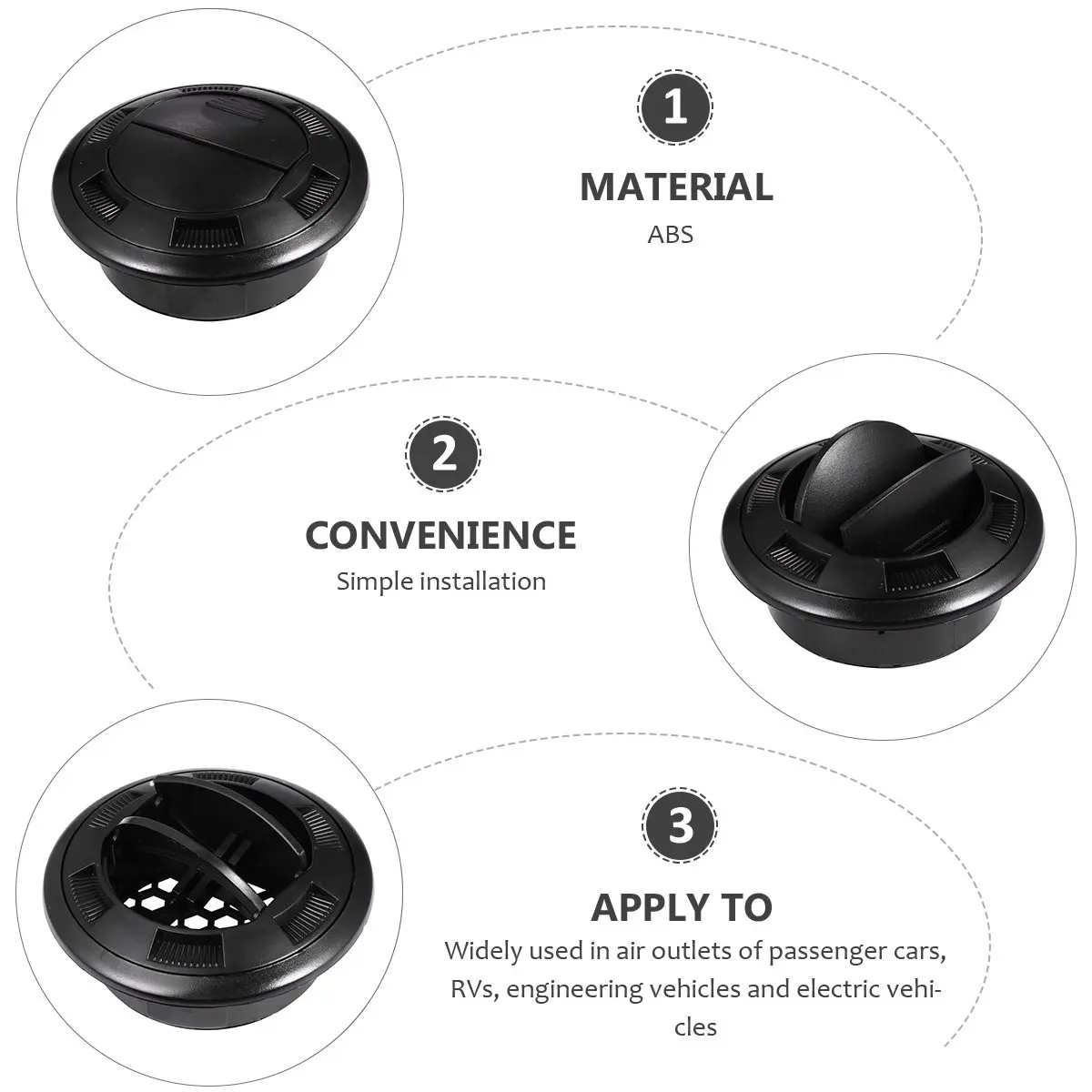 

Universal Rv Air Conditioning Vent ABS Round Air Outlet Ventilation Outlet Perfect for Bus Caravan Electric Car