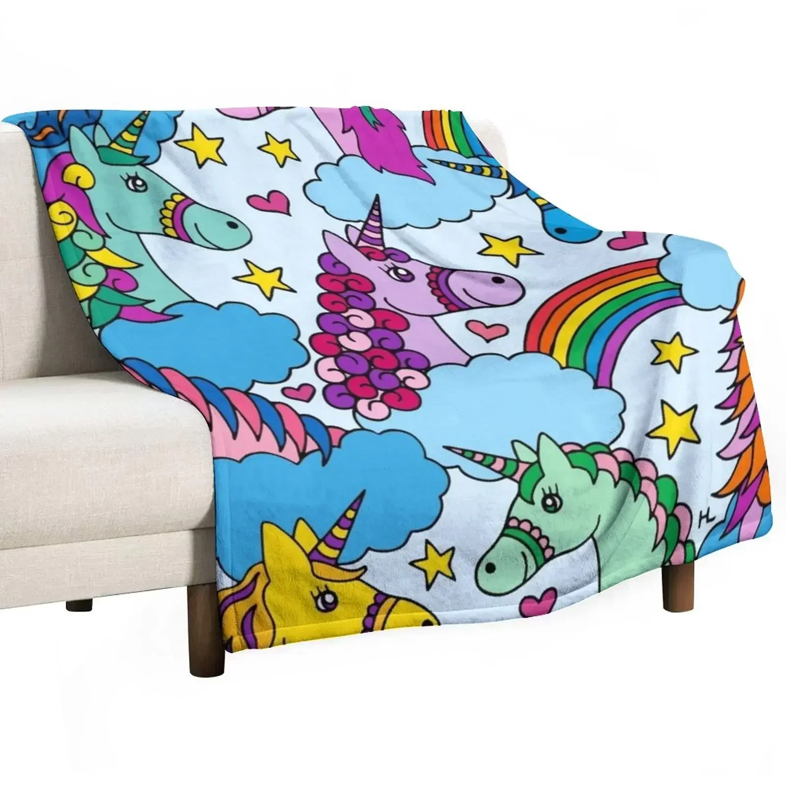 

Unicorns and Rainbows || Magical Unicorn || Kids Throw Blanket Loose Flannels Kid'S Blankets