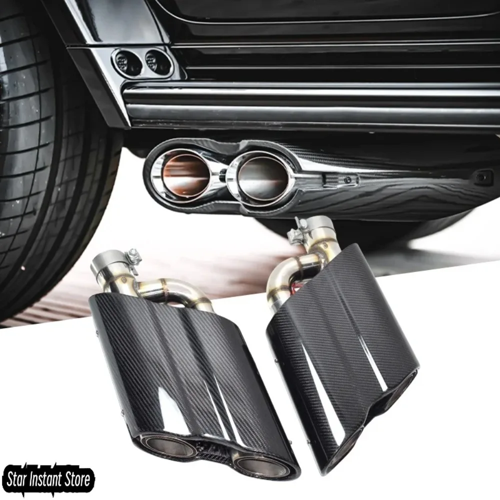 

For Mercedes-Benz W464 W463A G63 G65 G550 G500 G Class LED Rocket-Style Carbon Fiber Exhaust Pipe Mufflers Single-Interface