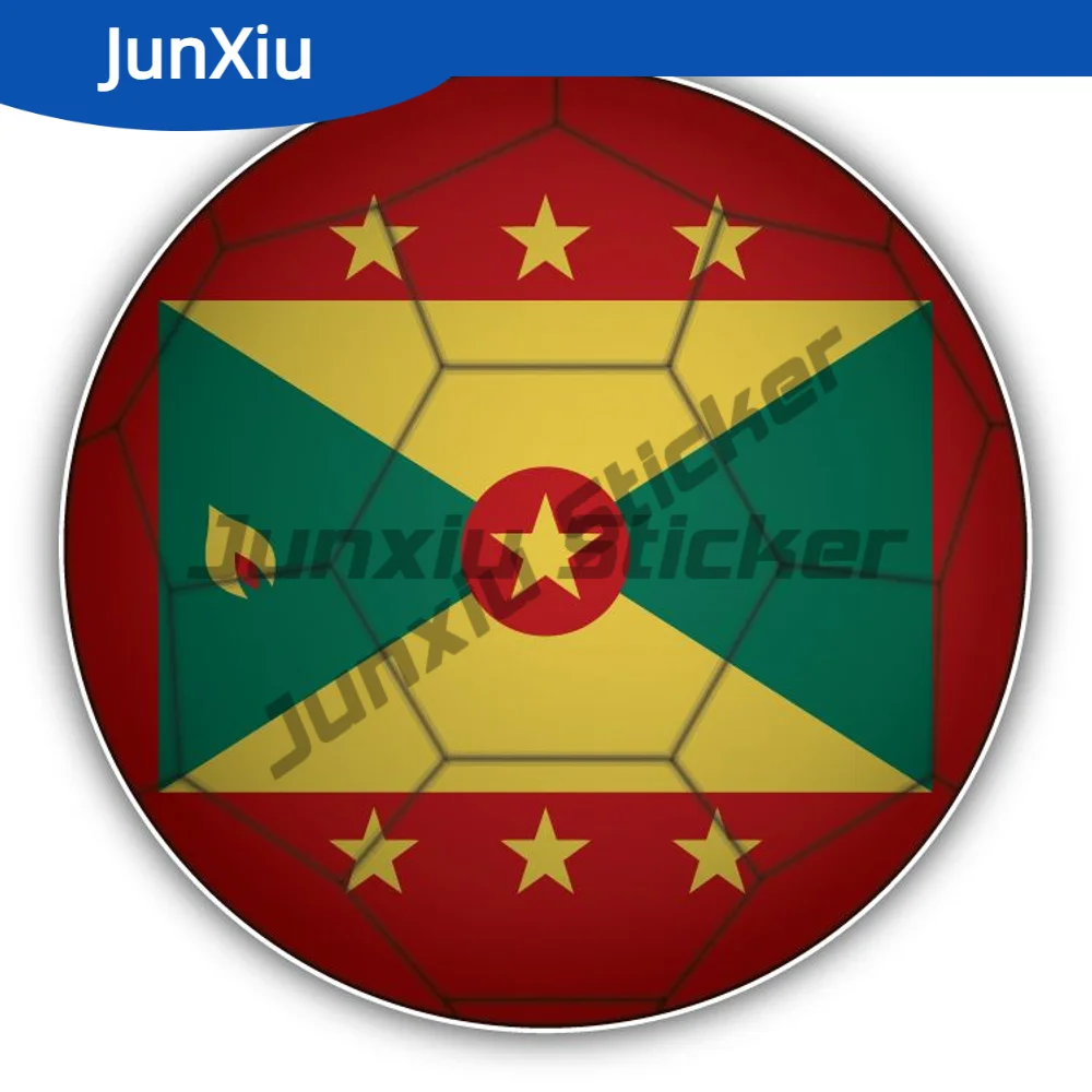 

Grenada Flag Soccer Ball Waterproof Car Sticker Exterior Accessories For Suv Bodywork Bumper Window Phone Trunk Windshield Bumpe
