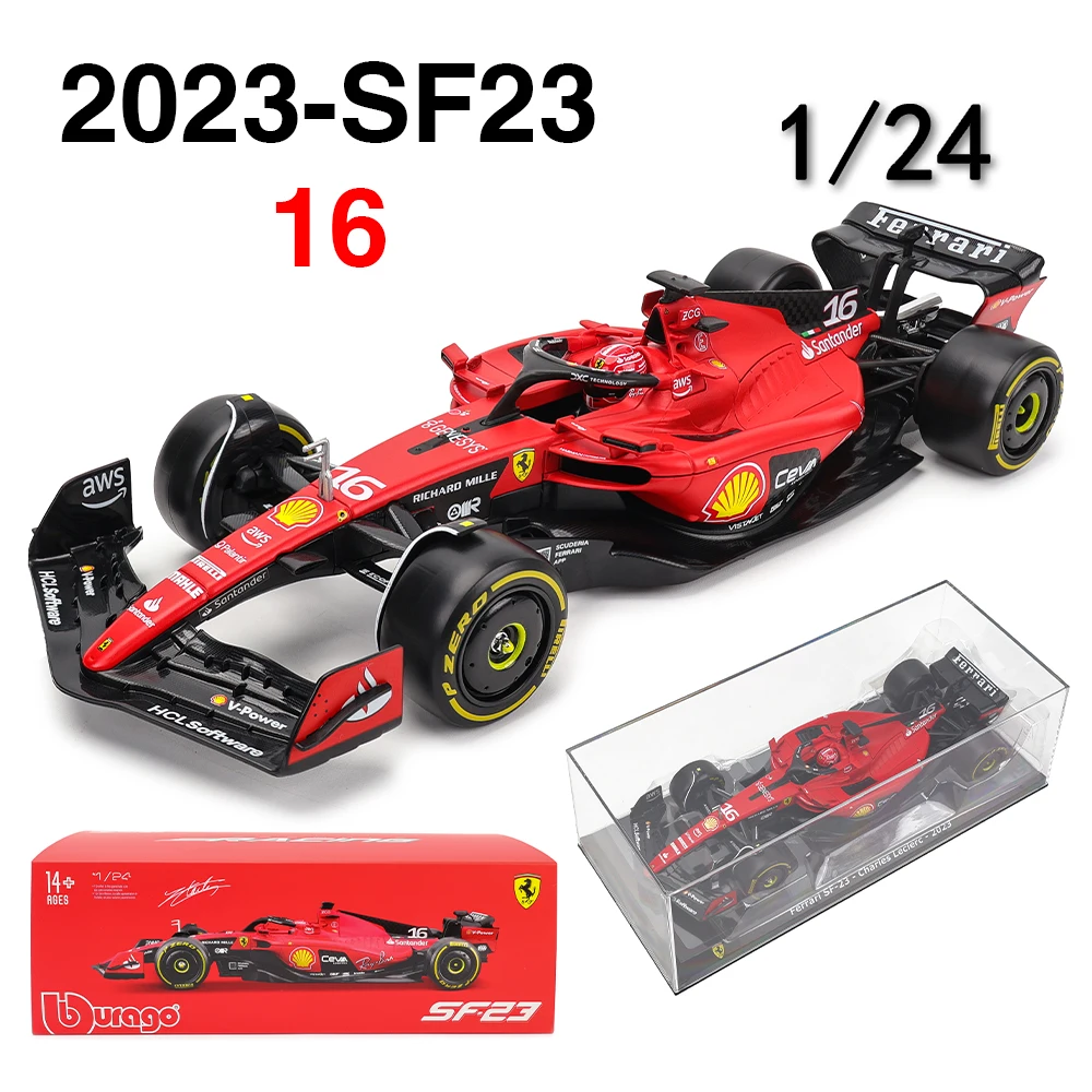 Bburago 1:24 f1 ferrari sf23 red bull rb19 mercedes w14 hoch detailliertes geschenk geschenk der druckguss präzisions modell autos ammlung