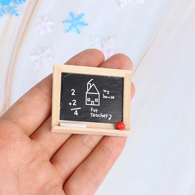 

1pc 1:12 Wooden Mini Chalkboard Model Dollhouse Miniatures Accessories DIY Children's Room Accessories Small Blackboard