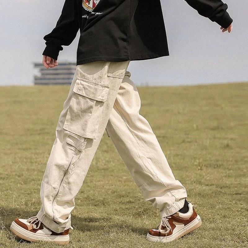 

Hiking Cargo Pants for Men Hip Hop Multipockets Korean Style Y2k Vintage Baggy High Quality Emo Fashion Long Street Trousers Man