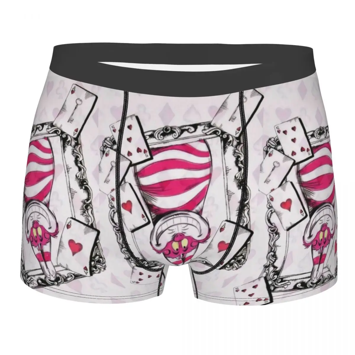 

Custom Cheshire Cat Cartoon Boxer Shorts For Men 3D Print Alice in Wonderland Underwear Panties Briefs Soft Underpants