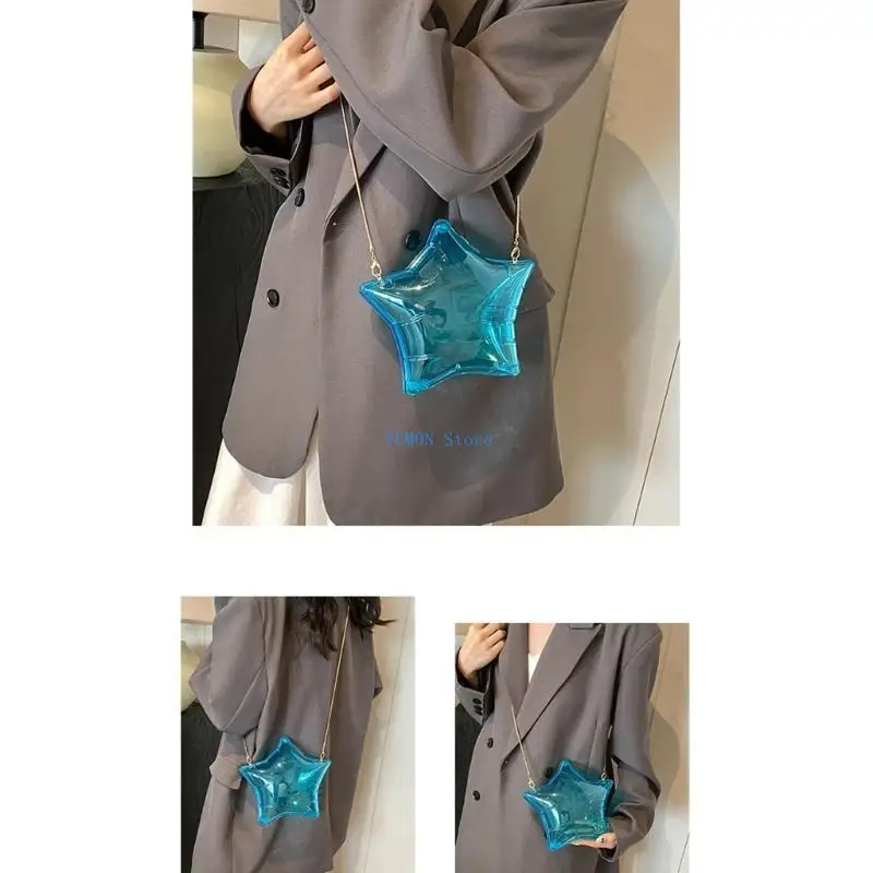 D0UD PVC Star Evening Clutch Purse for Women and Girls Unique Crossbody Shoulder Bags for Prom Wedding Prom Parties