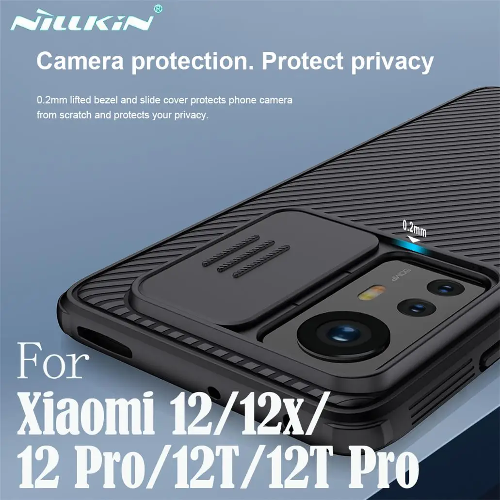 NILLKIN For Xiaomi Mi 12T Pro 12 12X 12 Pro Case CamShield Pro Case Slide Camera Lens Protection Cover For Xiaomi Mi 12T Bumper