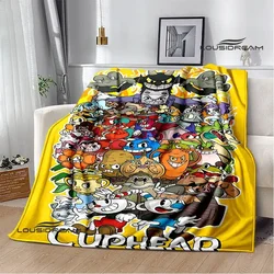 Cuphead cartoon printed Blanket Fashion bed linings white Flannel Warm Blanket Soft Comfortable Blanket Birthday Gift