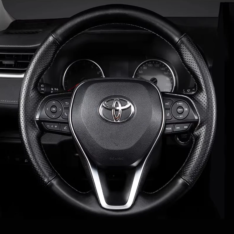 

For Toyota Levin 21-24 Avalon 19-23 HARRIER 22-24 Car Steering Wheel Cover Manual Sewing Genuine Leather Car Accessories Part