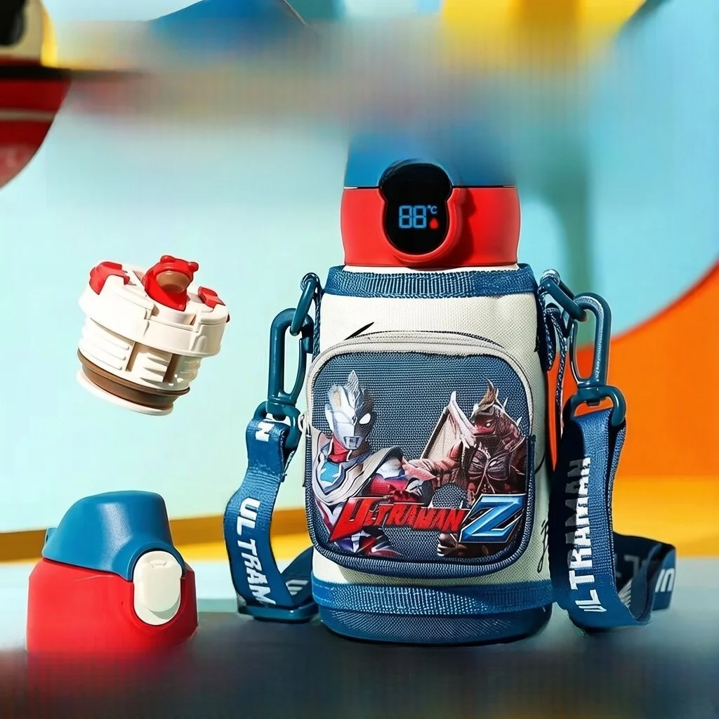 children's-large-capaci-insulated-water-bottle-bear-character-with-st-smart-temperature-display-cartoon-design-stainl