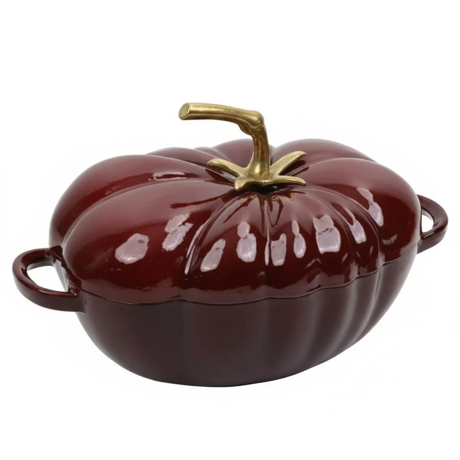 Enamel Cooking Vessel Cast Iron Dutch Oven for Family Soup Pot Tomato Design Kitchen Cookware