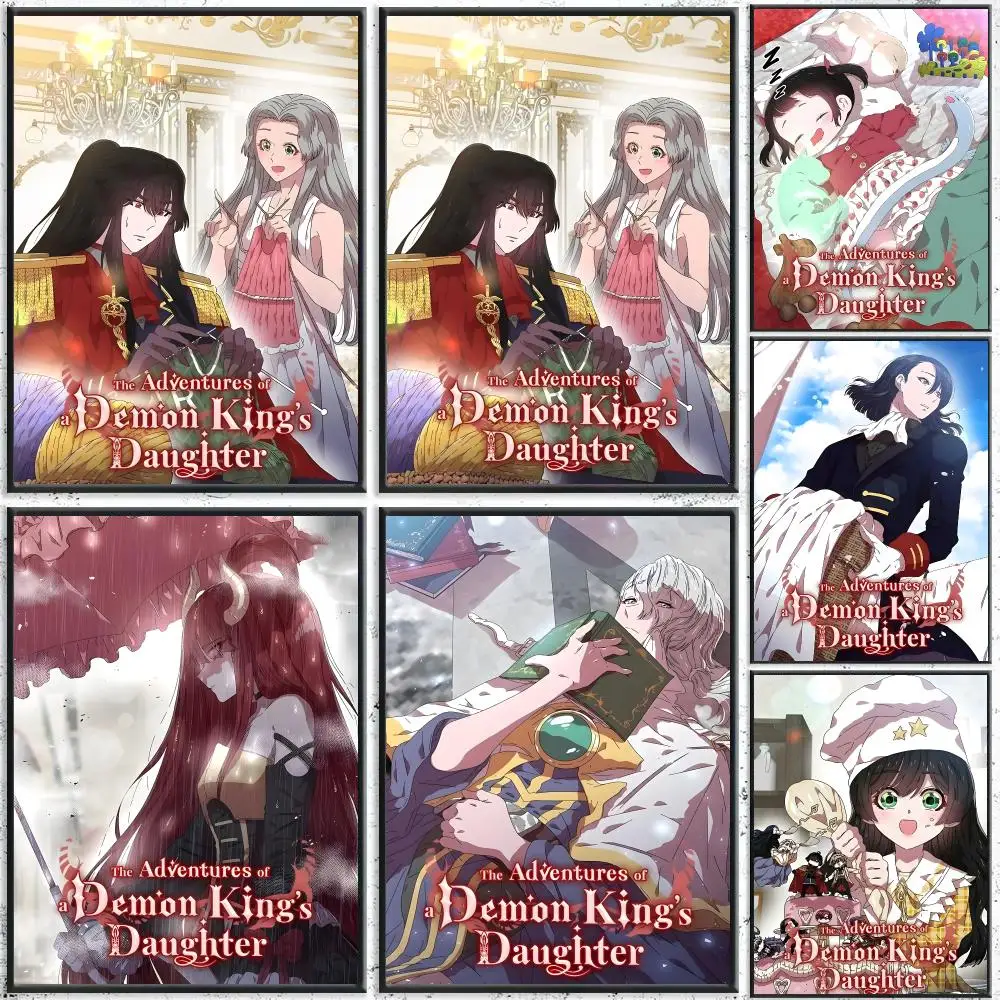Anime The Demon King's Daughter Is Too Kind Poster Self-Adhesive Waterproof Wall Stickers, Coffee Bar Home Wall Decor