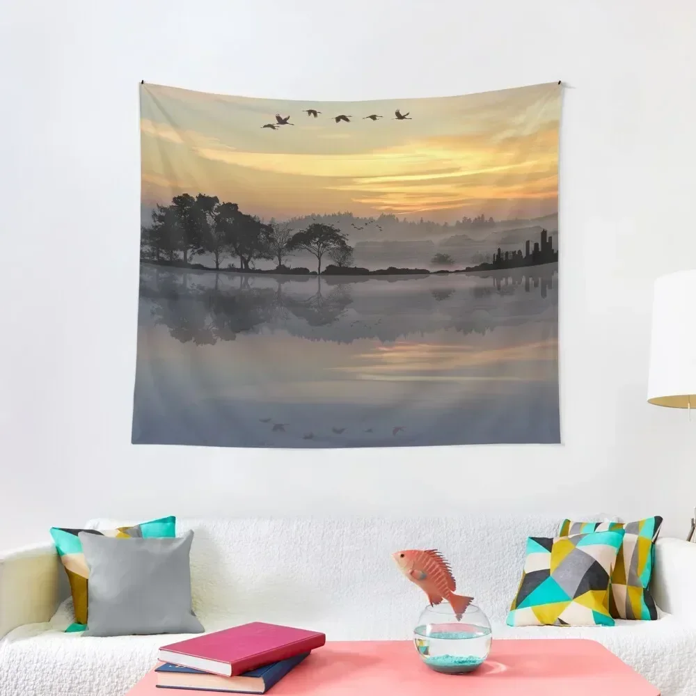 

Nature Guitar Sunset Tapestry Art Mural Bedroom Decor Aesthetic Room Decoration Aesthetic Tapestry