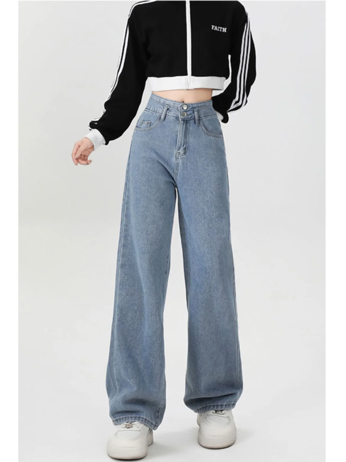 

Гонконгские драпированные широкие джинсы, комплект ранней осени, повседневные свободные тонкие брюки с высокой талией длиной до пола, прямой крой