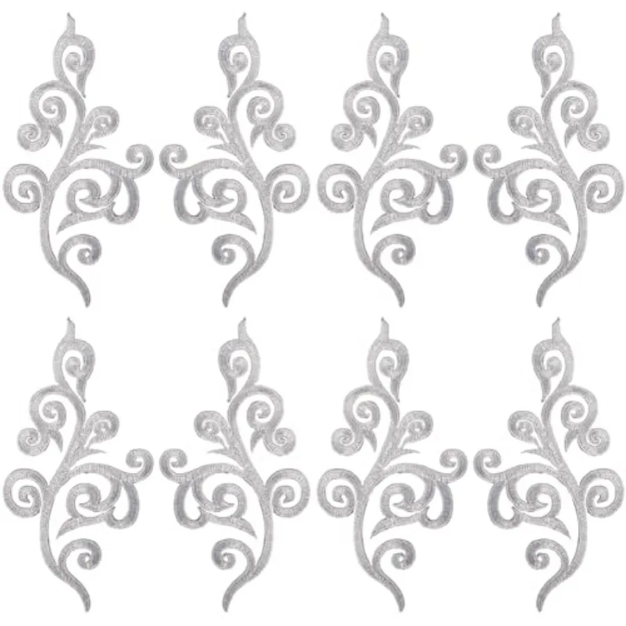 

10PCS Embroide Fancy Baroque Applique Metallic Floral Boho Ethnic Style Sew Iron on Wreath Patch Floral Embroide Appliques for