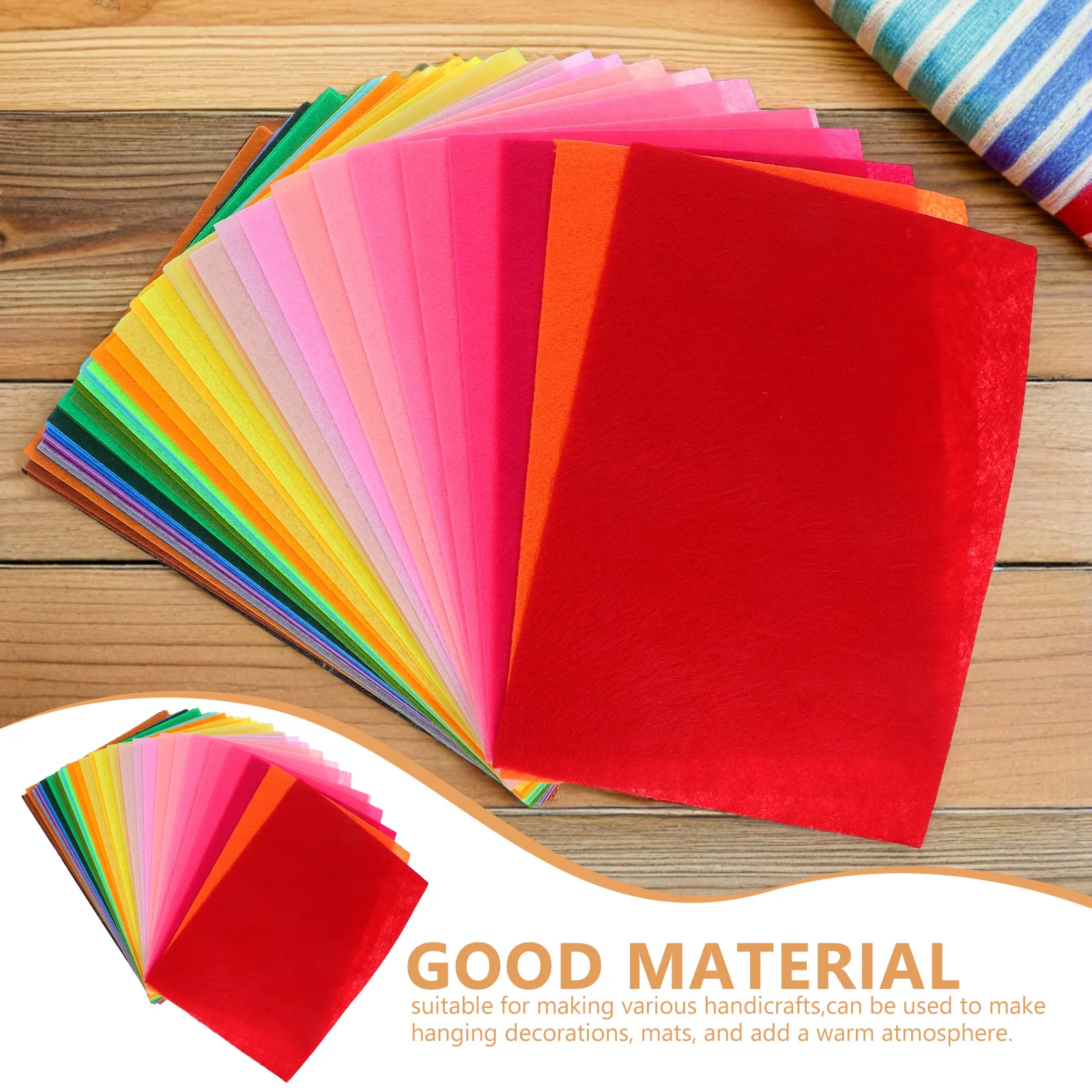 50 قطعة من صفائح النسيج الملونة غير المنسوجة المواد الحرفية DIY بها بنفسك الخياطة الحرف خليط ديكورات المنزل ورأى متعدد الألوان #2