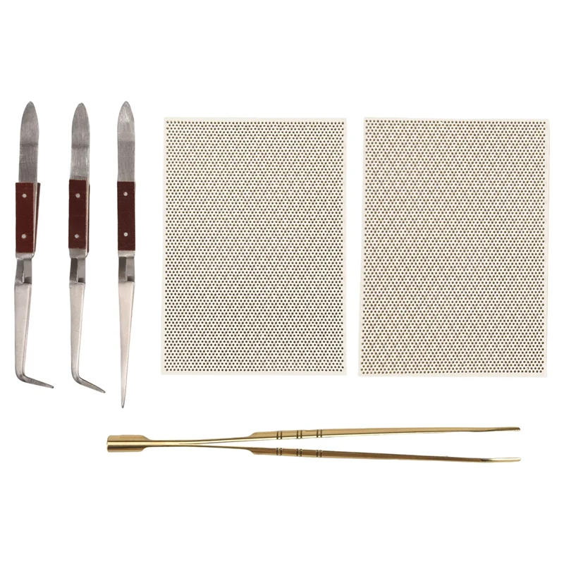 6 Pcs Jewelry Soldering Kit,Soldering Boards Solder Plate Jewelers Making Melting Casting Tools Supplies,Tweezers Durable-AT30