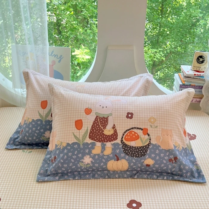 Single Oversized Cartoon Single Layer Pillow Case Bright Pattern Pillow Sleeve for Dorm Household Pillow Inner Encasement